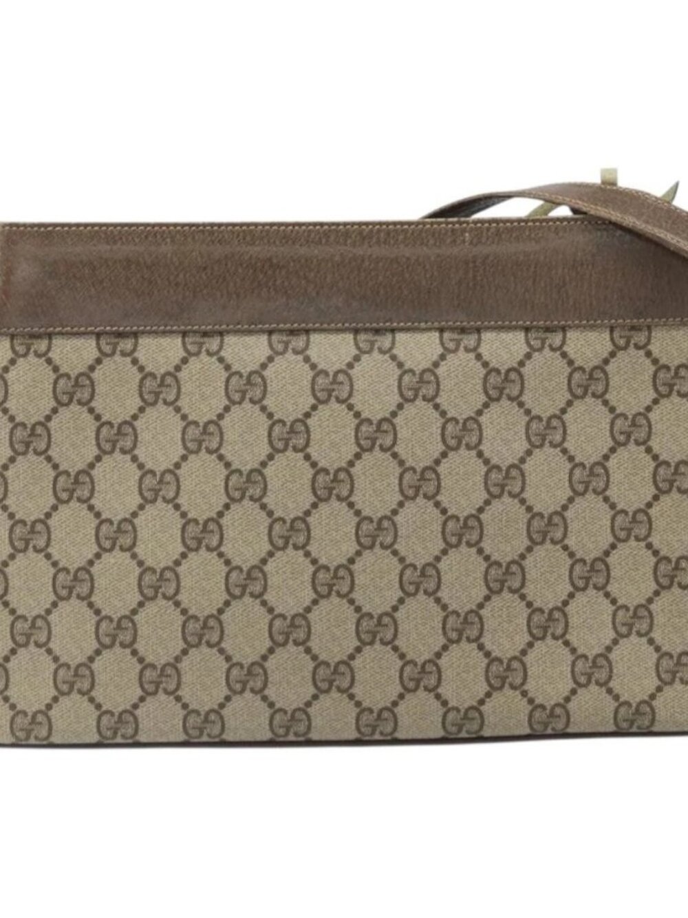 GUCCI GG Supreme Web Sherry Line Bag PVC Beige Gold 96 02 035 Auth 170489 - Picture 3 of 16